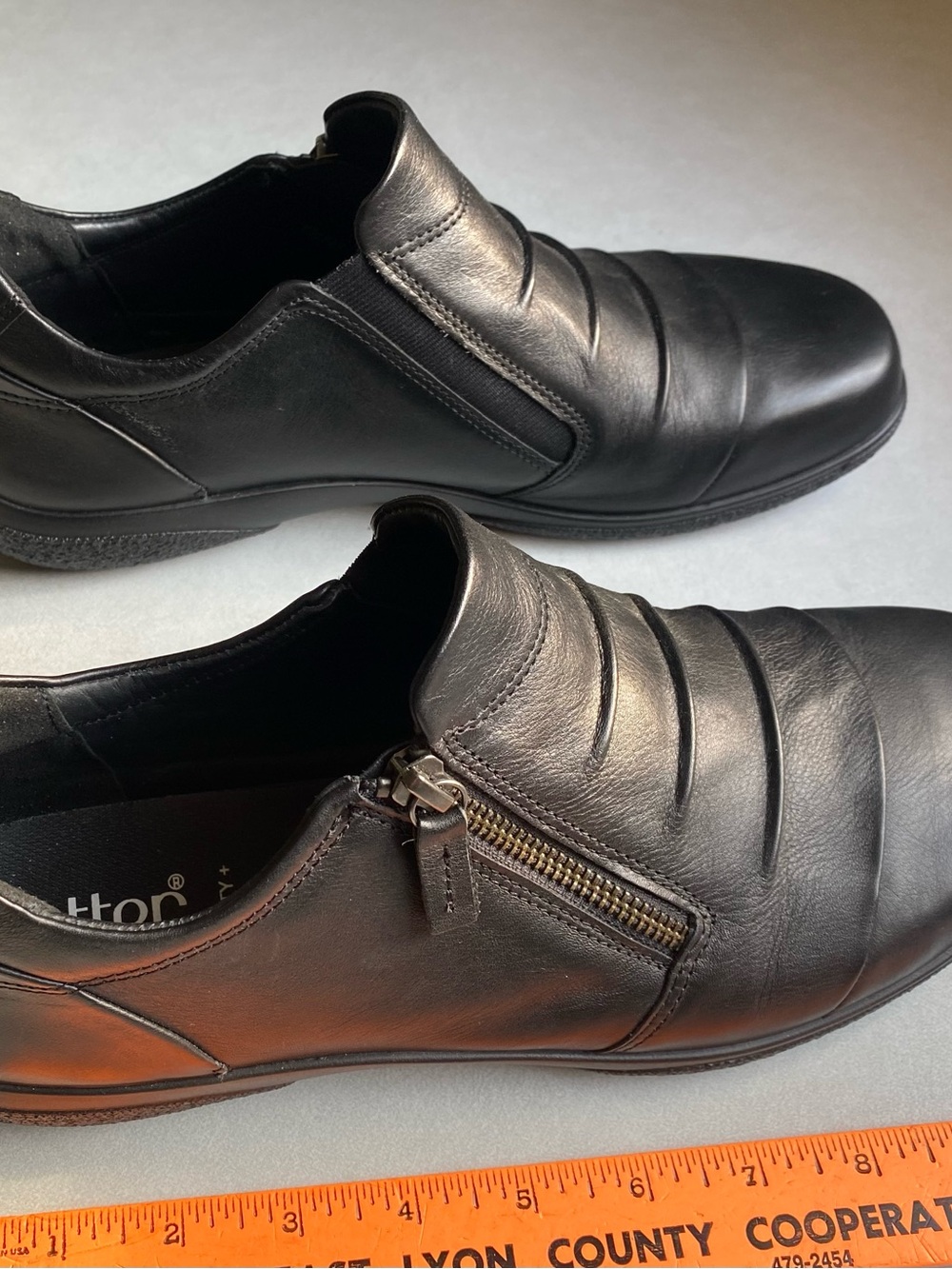 Hotter Women's Black Model Alder Ortholite Stablility+11 USA Side Zipper Slip On